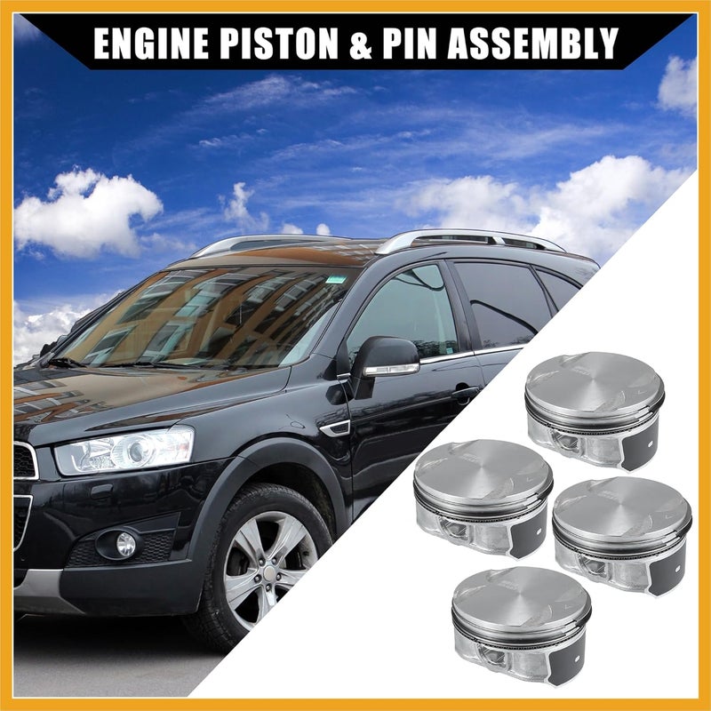 Partuto 12578324 / Front/Engine Piston and Pin Assembly for Buick LaCrosse 2.4L 2010-2016 for Chevy Captiva 2012-2015 / Piston Rings Kit/Metal / 1 Set/Titanium Tone Replacement - Image 3